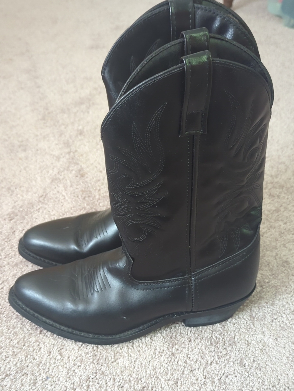 Laredo Black Western Heeled Cowboy Boots